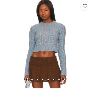 Mansi Cropped Sweater in Sky Blue